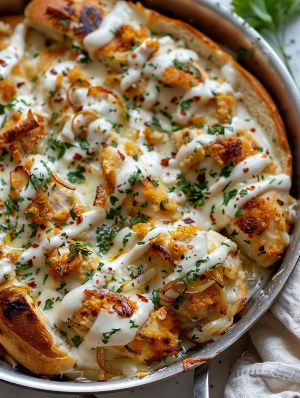 chicken alfredo garlic bread recipe - Image 1