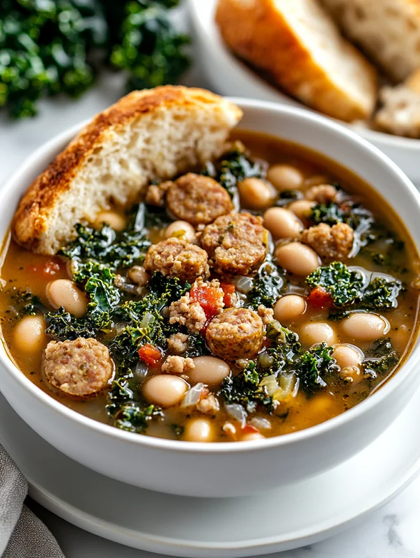 cozy kale sausage and white bean soup recipe - Image 1