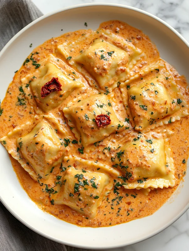 ravioli with sun dried tomato cream sauce recipe - Image 1