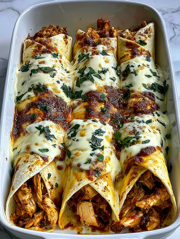 savory baked cheese and garlic chicken wraps recipe - Image 1