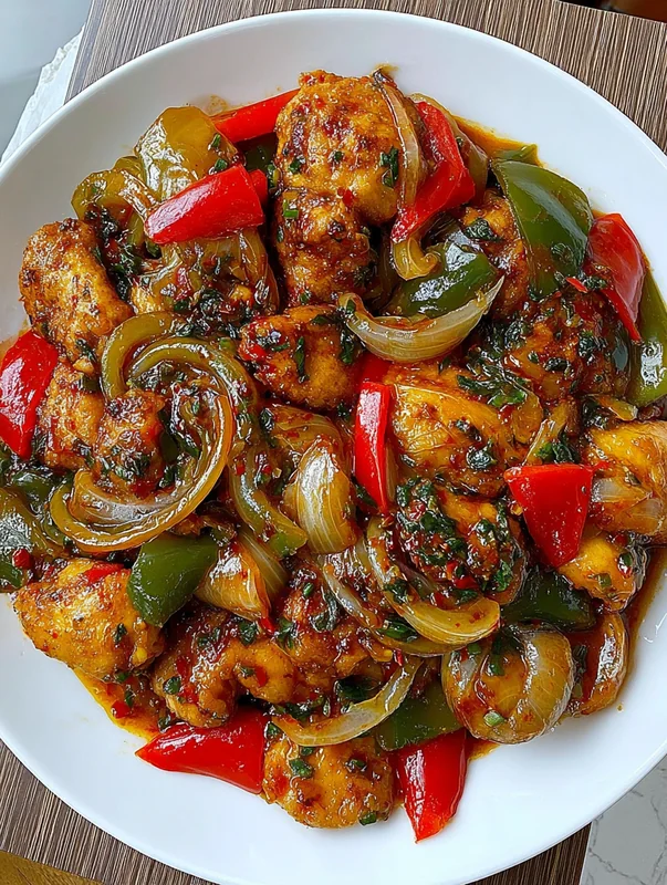 spicy bell pepper chicken a flavorful dinner delight recipe - Image 1