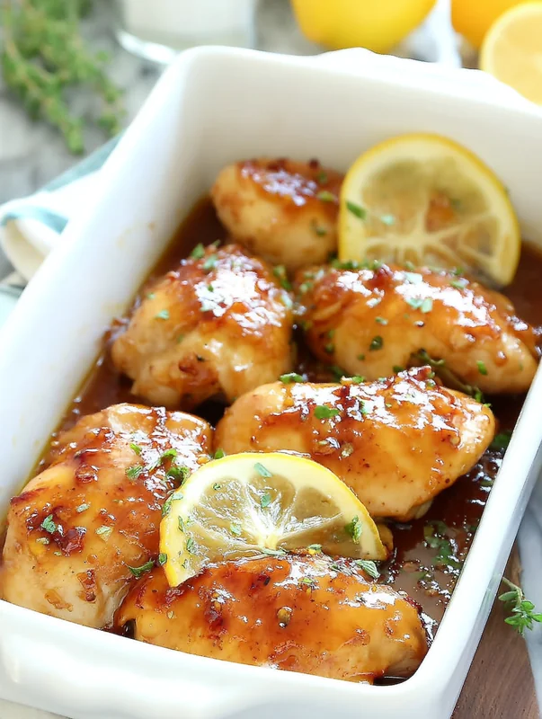 baked honey lemon chicken ingredients laid out on a kitchen counter (make baked honey lemon chicken)