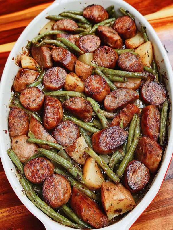Ingredients for Crockpot Kielbasa and Green Beans