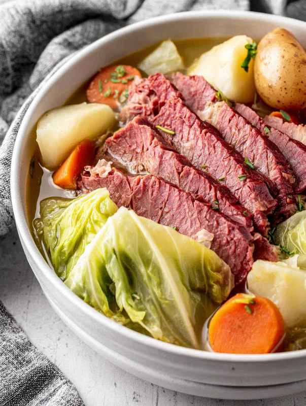dairy-free irish boiled dinner corned beef and cabbage recipe - Image 1