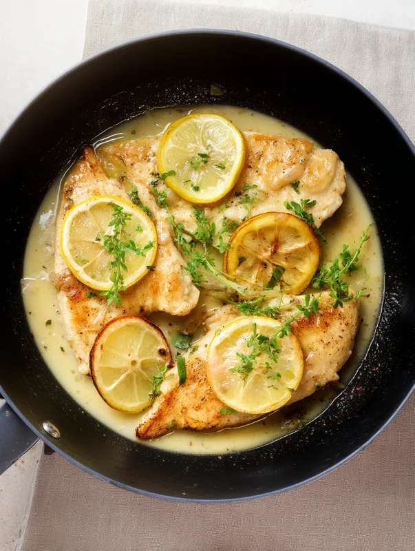 Lemon Butter Chicken in Skillet