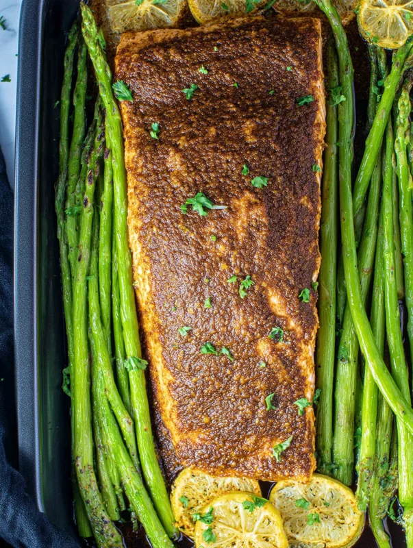 Honey Mustard Glazed Salmon Served
