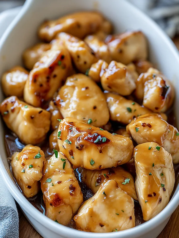 slow cooker honey lemon chicken shredded in bowl with sauce and lemon wedges (delicious slow cooker honey lemon chicken)