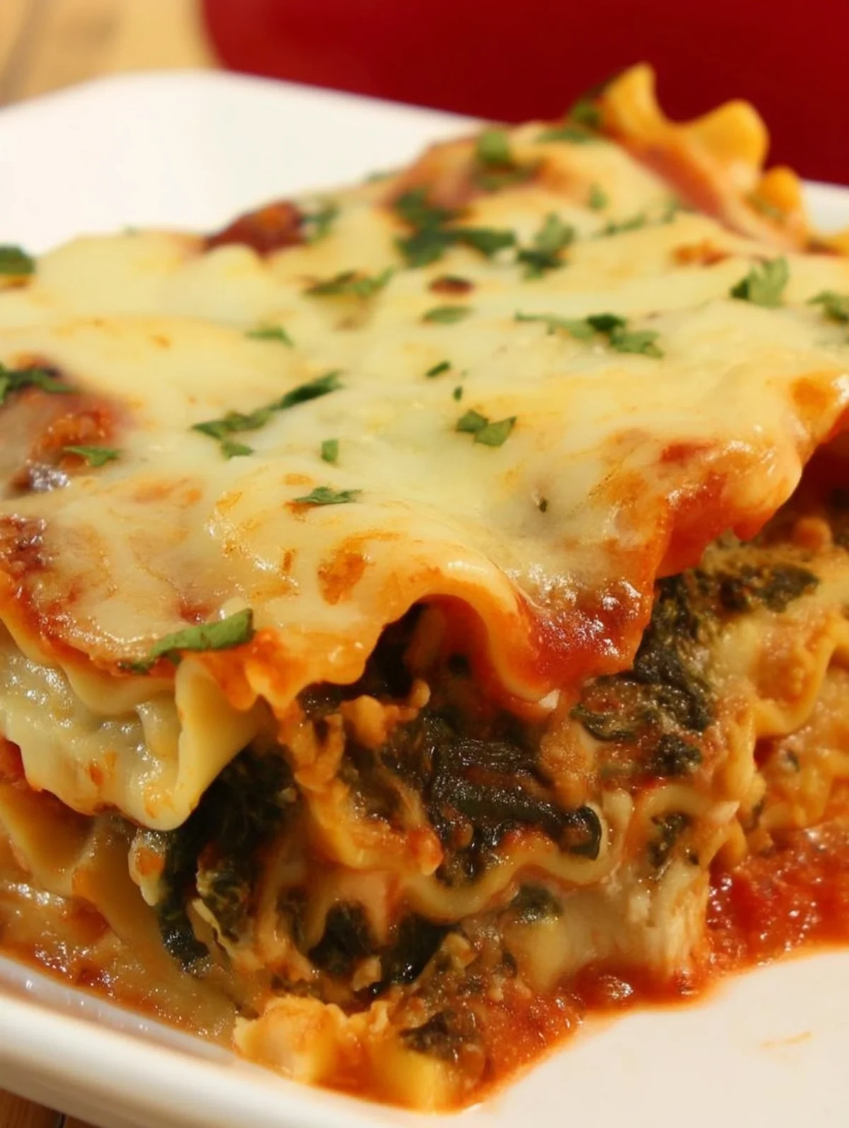 Spinach Lasagna With Cottage Cheese Recipe - with being layered
